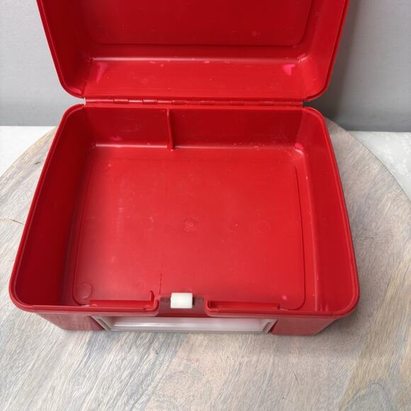 Vintage 1978 Garfield and Odie Red Plastic Thermos Lunch Box No Thermos - Picture 5 of 5